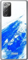 Samsung Galaxy Note 20 Hoesje Transparant TPU Case - Blue Brush Stroke #ffffff