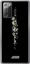 6F hoesje - geschikt voor Samsung Galaxy Note 20 -  Transparant TPU Case - White flowers in the dark #ffffff