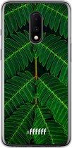 OnePlus 7 Hoesje Transparant TPU Case - Symmetric Plants #ffffff