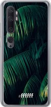 6F hoesje - geschikt voor Xiaomi Mi Note 10 -  Transparant TPU Case - Palm Leaves Dark #ffffff
