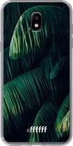 6F hoesje - geschikt voor Samsung Galaxy J5 (2017) -  Transparant TPU Case - Palm Leaves Dark #ffffff
