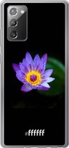 Samsung Galaxy Note 20 Hoesje Transparant TPU Case - Purple Flower in the Dark #ffffff