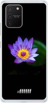 Samsung Galaxy S10 Lite Hoesje Transparant TPU Case - Purple Flower in the Dark #ffffff
