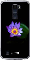 LG K10 (2016) Hoesje Transparant TPU Case - Purple flower in the dark #ffffff