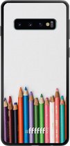 Samsung Galaxy S10 Hoesje TPU Case - Pencils #ffffff
