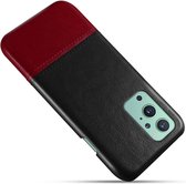 OnePlus 9 Hoesje met Kunstleer Coating Back Cover Rood