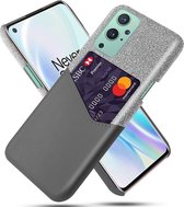 OnePlus 9 Hoesje met Kaarthouder Back Cover Kunstleer Grijs