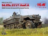 1:35 ICM 35101 Sd.Kfz.251/1 Ausf.A, WWII German Armoured Personnel Carrier Plastic kit