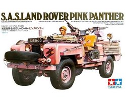 Tamiya Modelbouwpakket Auto - 35076 British SAS Land Rover Pink Panther w/1 Figure Plastic - 1:35 - Modelbouw