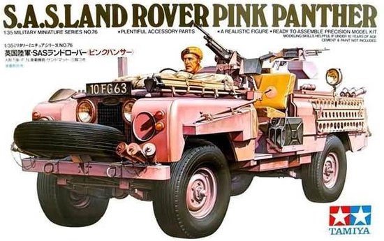 1:35 Tamiya 35076 British SAS Land Rover Pink Panther w/1 Figure Plastic Modelbouwpakket