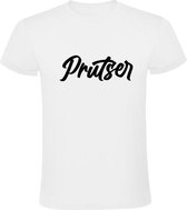 Prutser Heren t-shirt | Huis Anubis | slordig | kluns | debiel | dom |  Wit