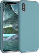 kwmobile telefoonhoesje voor Apple iPhone XS - Hoesje met siliconen coating - Smartphone case in arctisch blauw