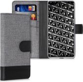 kwmobile telefoonhoesje voor Huawei P40 - Hoesje met pasjeshouder in grijs / zwart - Case met portemonnee