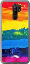 Xiaomi Redmi 9 Hoesje Transparant TPU Case - Rainbow Canvas #ffffff