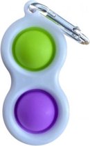 Dielay - Simple Dimple - Pop It - Fidget Toy Sleutelhanger - 8x4 cm - Groen en Paars