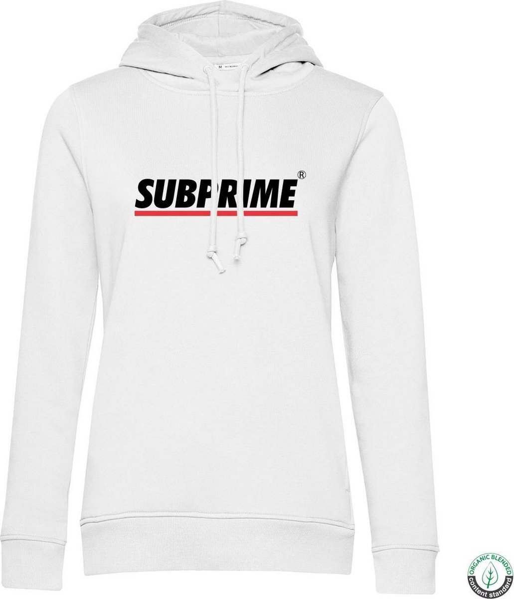 Subprime - Dames Hoodies Hoodie Stripe White - Wit - Maat S