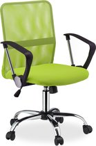 Relaxdays bureaustoel ergonomisch - computerstoel netstof - tot 120 kg - burostoel - groen