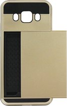ADEL Kunststof Back Cover Hardcase Hoesje Geschikt voor Samsung Galaxy J7 (2016) - Pasjeshouder Goud