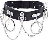 Zac's Alter Ego Riem -XS- Wrap Round with rings and chains Zwart