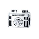 Camera fototoestel bedel | vintage zirconia bead | Zilverana | geschikt voor Biagi , Pandora , Trollbeads armband | 925 zilver