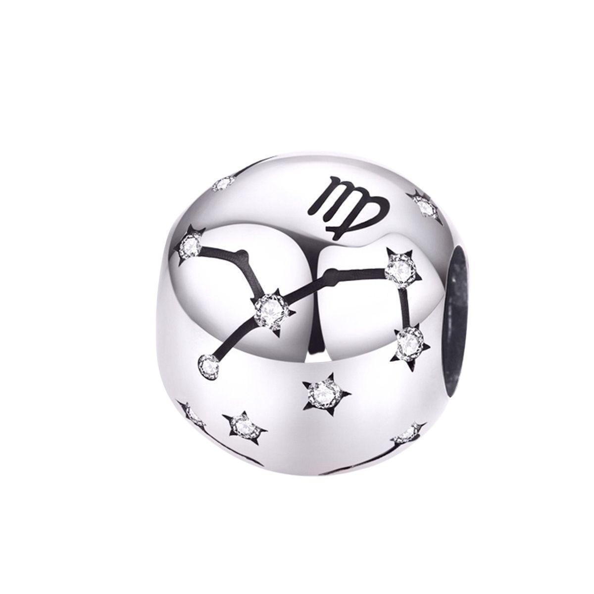 Sterrenbeeld maagd bedel zirkonia | bedels voor armband | zodiac virgo bead | Zilverana | geschikt voor alle bekende merken | 925 zilver | moederdag