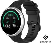 Siliconen Smartwatch bandje - Geschikt voor  Polar Ignite siliconen bandje - zwart - Strap-it Horlogeband / Polsband / Armband
