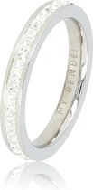 My Bendel - Ring met zirkonia steentjes - Damesring- zilver - met zirkonia stenen - 3 mm - Met luxe cadeauverpakking