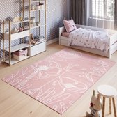 Tapiso Pinky Vloerkleed Roze Speeltapijt Kinderkamer Tapijt Maat- 180x250