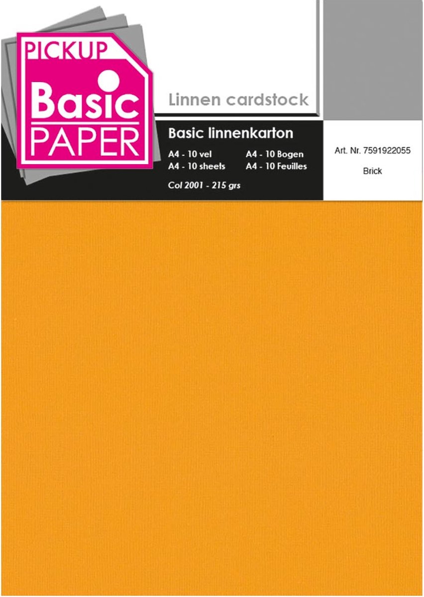 Pickup Basic Linnenkarton A4 Brick - 10 vel - 215g