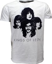 Kings Of Leon Silhouette Band T-Shirt Wit - Officiële Merchandise