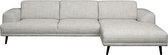 Loungebank Lagos rechts | stof Leone lichtgrijs 1400-75 | 2,93 x 1,61 mtr breed