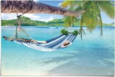 Poster Palmboom met hangmat