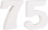 Mdf houten hobby cijfers 75 van formaat 11 cm - Rayhercijfer - Leeftijden, huisnummers, kamer nummers - 75 jaar verjaardag feest
