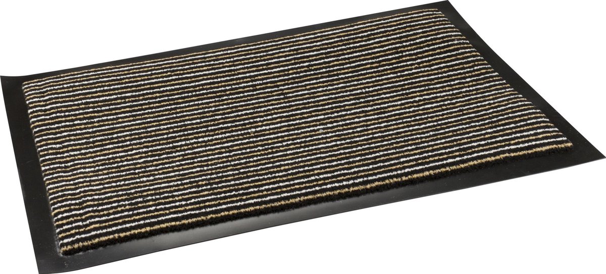 2x Stuks anti slip deurmatten/schoonloopmatten pvc bruin 60 x 40 cm voor binnen - Droogloopmatten