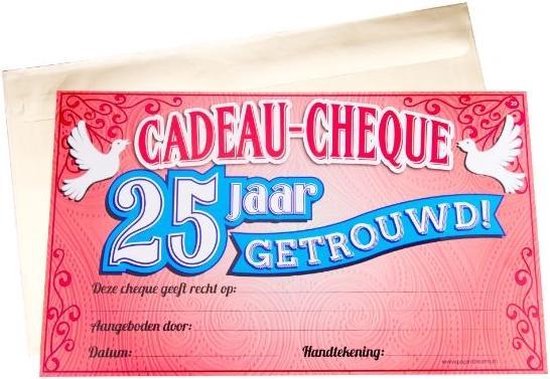 Cadeaubon 25 Jaar Getrouwd 34,5cm | bol.com