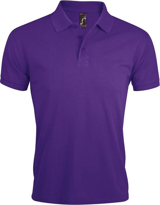 Foto: Sols heren prime pique poloshirt met korte mouwen donkerpaars 