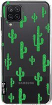 Casetastic Samsung Galaxy A12 (2021) Hoesje - Softcover Hoesje met Design - American Cactus Green Print