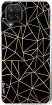Casetastic Samsung Galaxy A12 (2021) Hoesje - Softcover Hoesje met Design - Abstraction Outline Gold Print