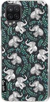 Casetastic Samsung Galaxy A12 (2021) Hoesje - Softcover Hoesje met Design - Laughing Baby Elephants Print