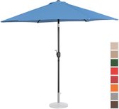 Uniprodo Grote parasol - blauw - zeshoekig - Ø 270 cm- kantelbaar