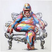 Schilderij Gorilla 100x100cm
