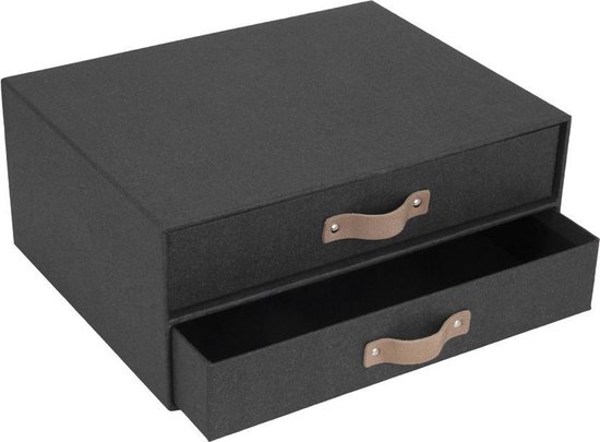 tij kwaadaardig zoom Bigso Box of Sweden Opbergbox met 2 lades - Zwart - Uitschuifbaar | bol.com