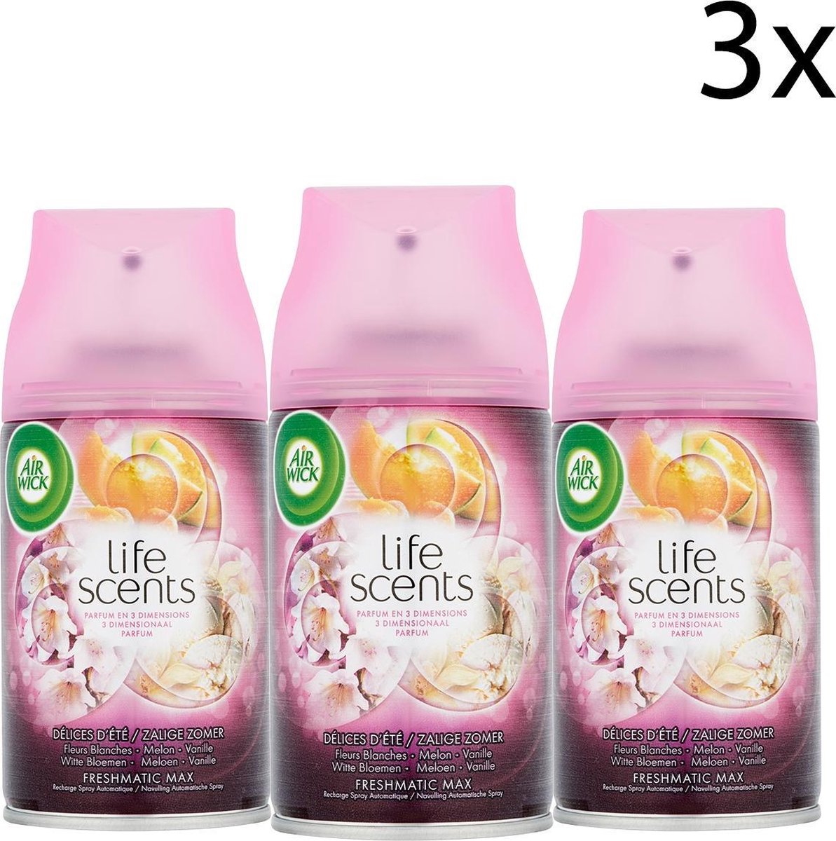 3 X Airwick Freshmatic Max Navulling Zalige Zomer