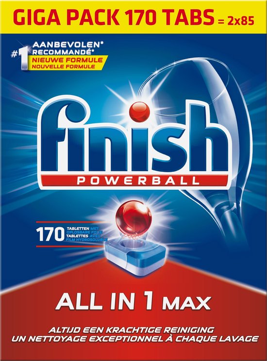 Finish All in 1 Max Regular Vaatwastabletten - 170 Stuks - Voordeelverpakking