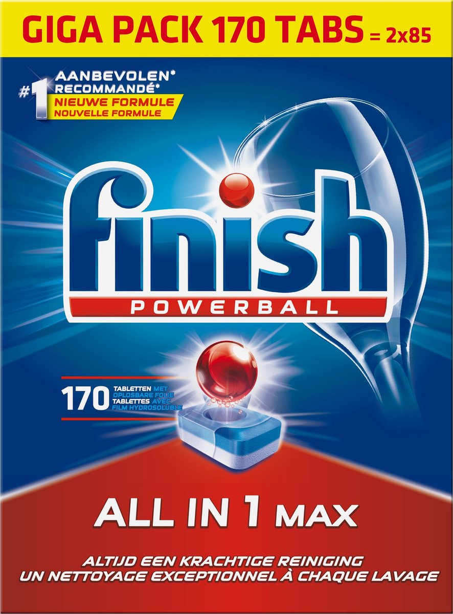 Finish All in 1 Max Regular - Vaatwastabletten - 170 Stuks - Voordeelpak - Finish