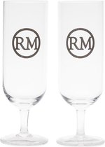 Riviera Maison Love RM Beer Glass 2 pieces - Bierglazen - Transparent - 6.5 x 20.0