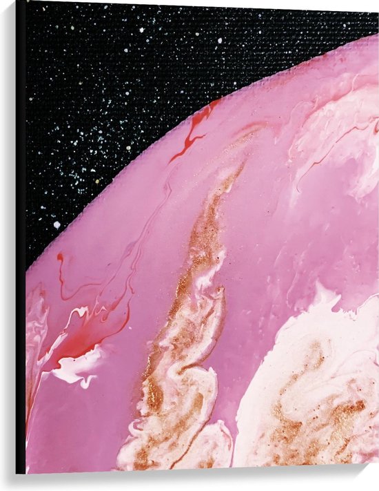 Canvas  - Gemengde Roze Verf met Goud - 75x100cm Foto op Canvas Schilderij (Wanddecoratie op Canvas)