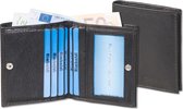 Rimbaldi Kleine Leren Portemonnee met RFID bescherming - Extra Compact - Zwart