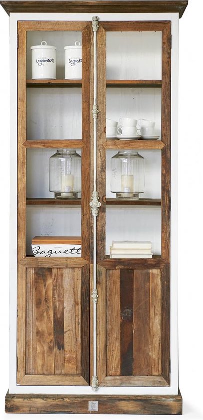 Maison Buffetkast - Kast - Driftwood Glass Cabinet - Wit | bol.com