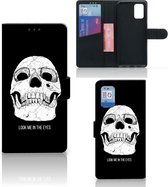 Bookcase Geschikt voor Samsung Galaxy A02s Flip Cover Geschikt voor Samsung M02s GSM Hoesje Skull Eyes